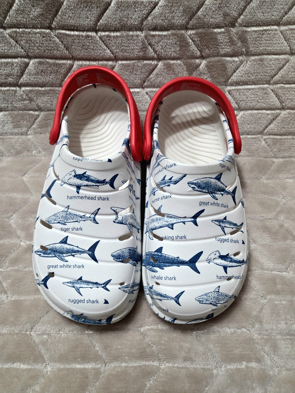 Rugged Shark Kids White Shark Week Slip-On Water Shoes- Size 13